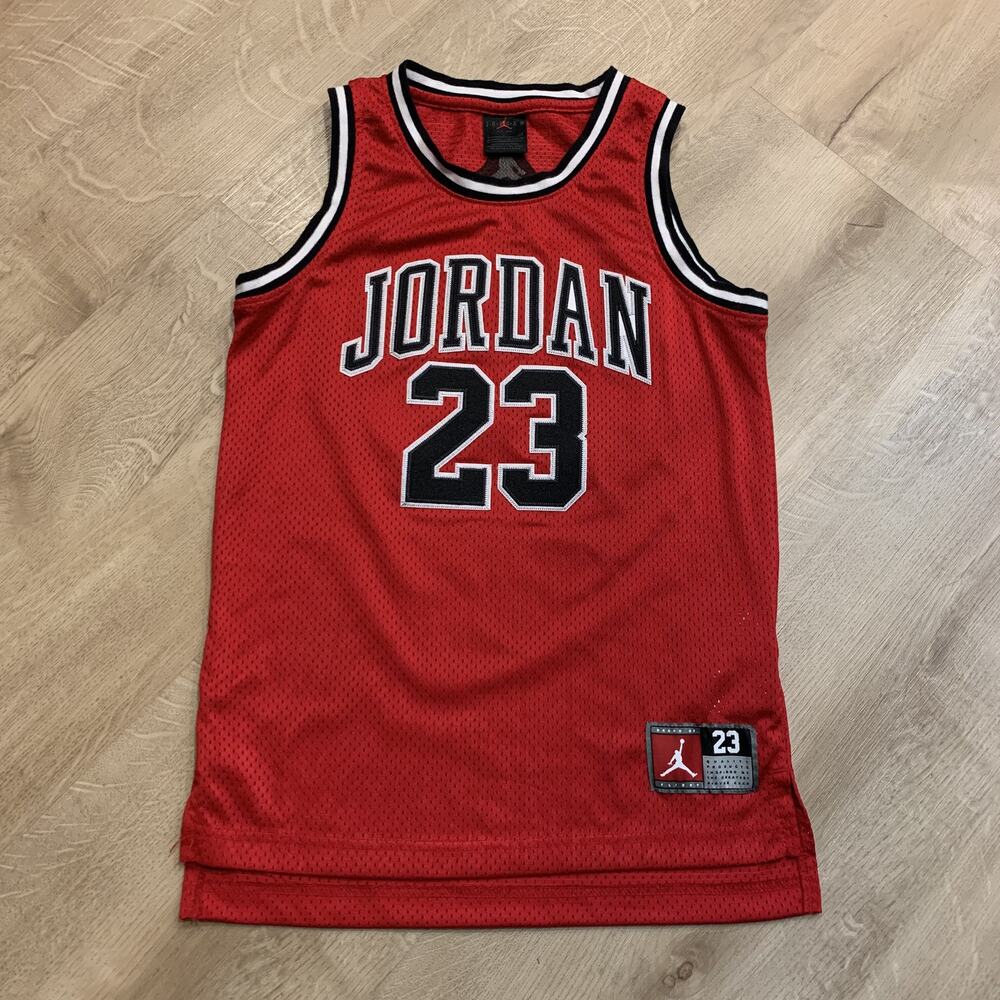 Nike Air Jordan Brand 23 Jersey Youth Boys Small S (8-10 Yrs) Red Black JumpMan